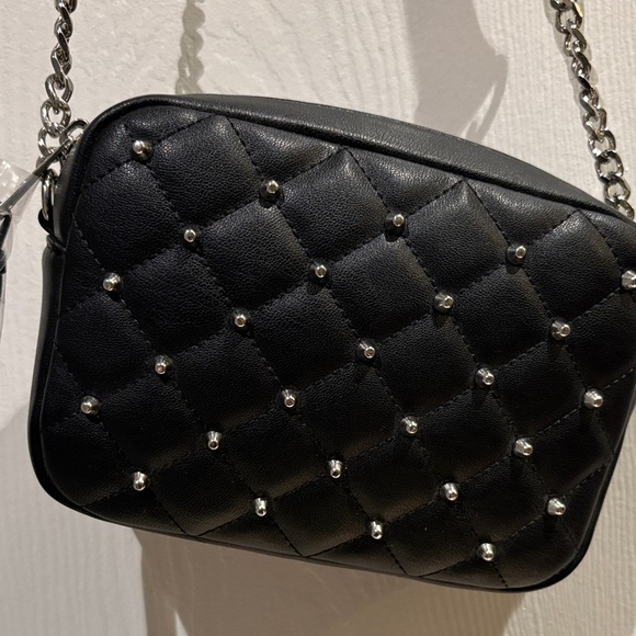 Rebecca Minkoff Black Quilted Crossbody with Silver Chain - Picture 2 of 5